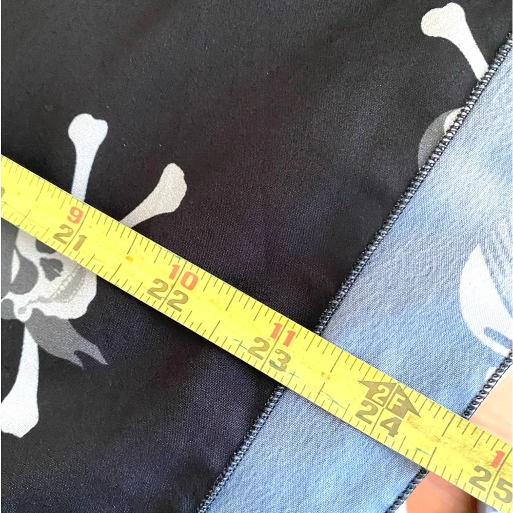 Skull and cross bones black extra long scarf or swim cover black & white
